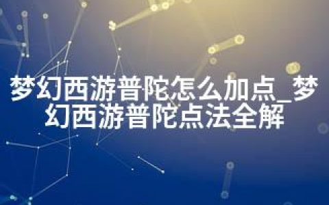 梦幻西游普陀怎么加点_梦幻西游普陀点法全解