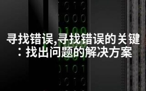 寻找错误,寻找错误的关键：找出问题的解决方案