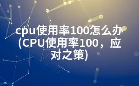 cpu使用率100怎么办(CPU使用率100，应对之策)