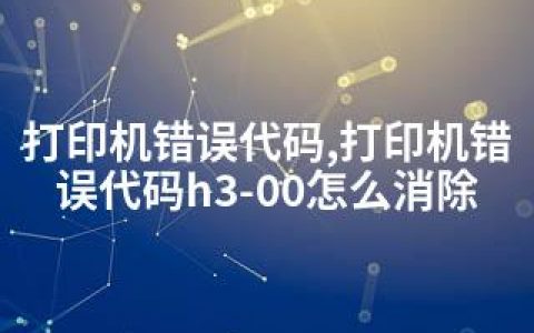 打印机错误代码,打印机错误代码h3-00怎么消除