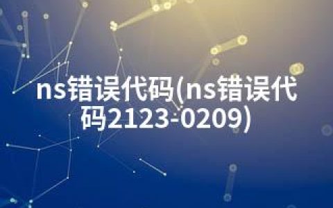 ns错误代码(ns错误代码2123-0209)