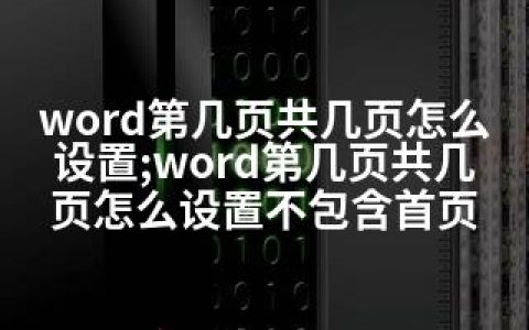 word第几页共几页怎么设置;word第几页共几页怎么设置不包含首页
