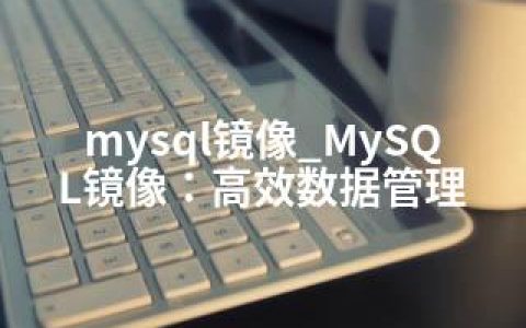 mysql镜像_MySQL镜像：高效数据管理