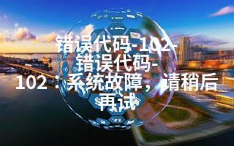 错误代码-102-错误代码-102：系统故障，请稍后再试