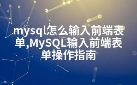 mysql怎么输入前端表单,MySQL输入前端表单操作指南