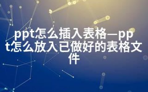 ppt怎么插入表格—ppt怎么放入已做好的表格文件