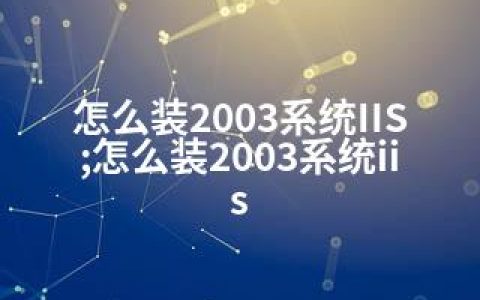 怎么装2003系统IIS;怎么装2003系统iis