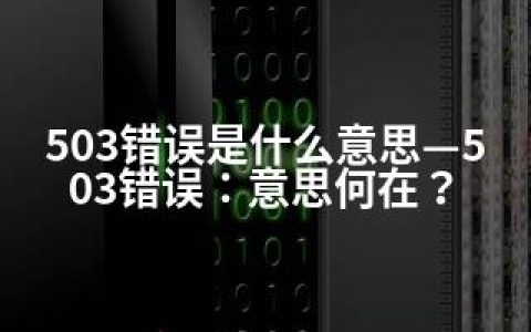 503错误是什么意思—503错误：意思何在？