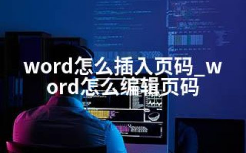 word怎么插入页码_word怎么编辑页码