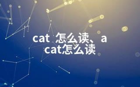 cat  怎么读、a cat怎么读
