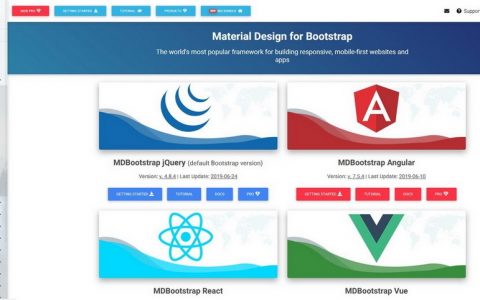 mdbootstrap 是一套基于 Bootstrap 的响应式扩展框架
