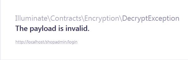 Laravel报错为The payload is invalid.怎么解决？