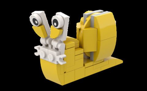 乐高积木搭建小颗粒蜗牛