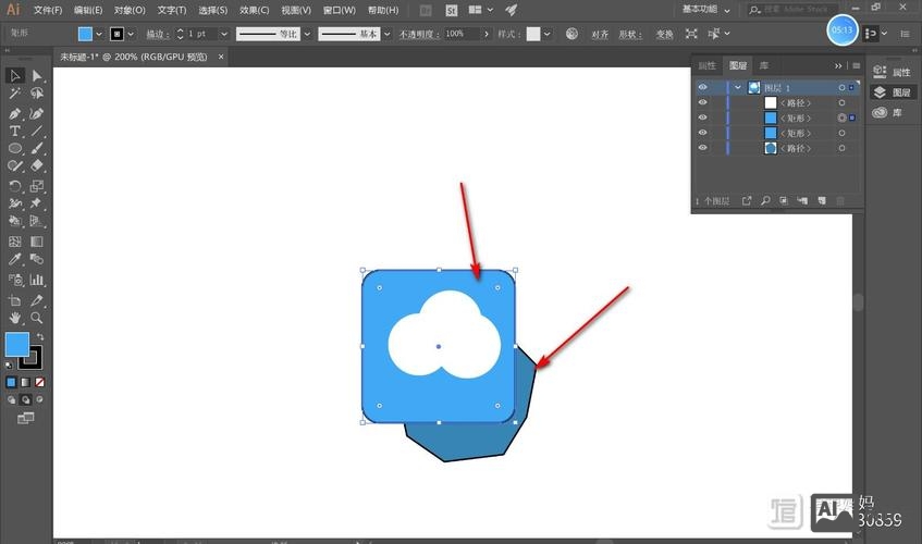 如何用ai制作长投影扁平图标