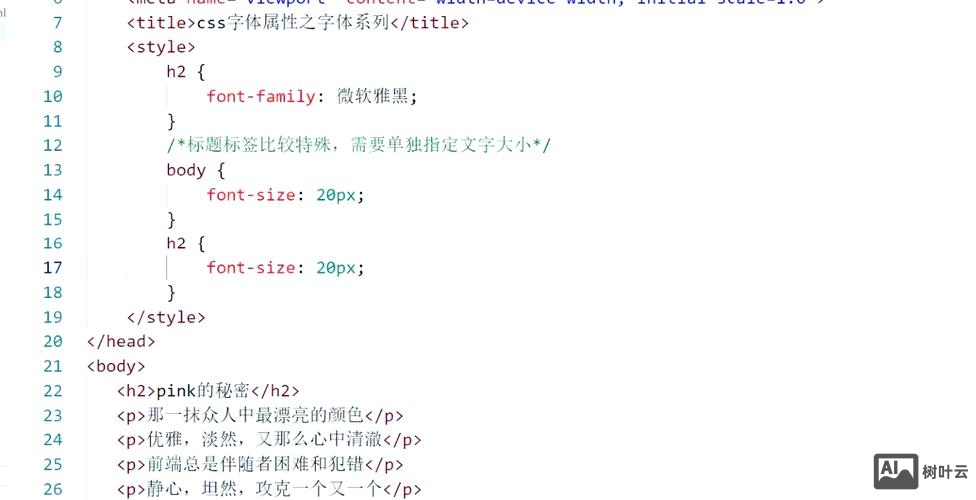 css语句如何定义font-family