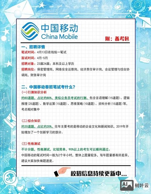 移动招聘考试考什么