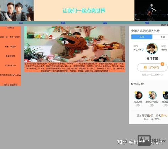 如何做像明星网页