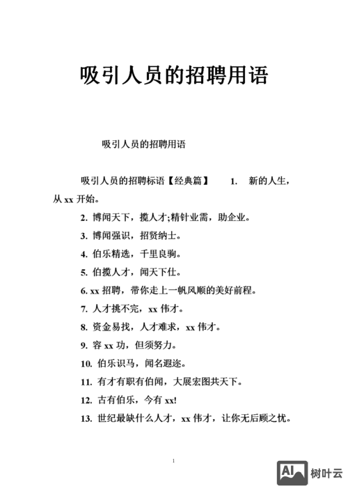 招聘词 文档