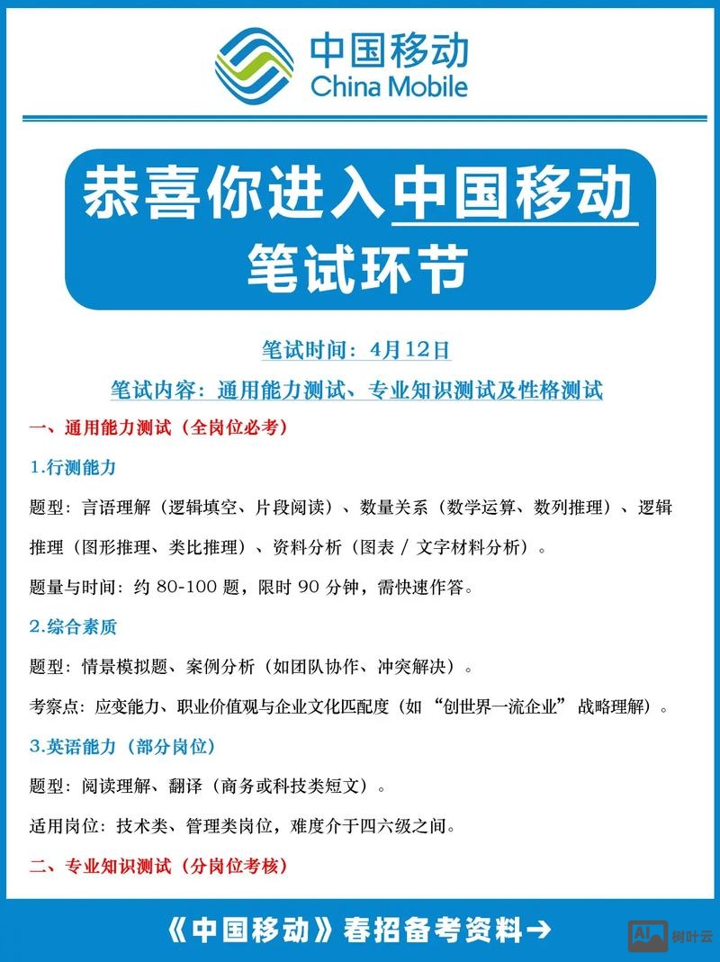 移动招聘笔试考什么