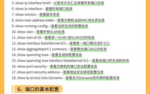 锐捷交换机常用查询命令有哪些？