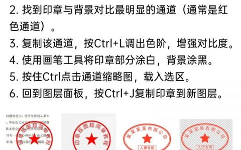 PS如何将印章扣成黑白色？