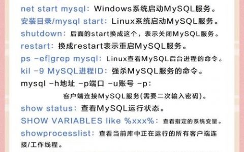 Sq数据库命令大全有哪些核心命令？