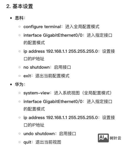 思科交换机端口命令