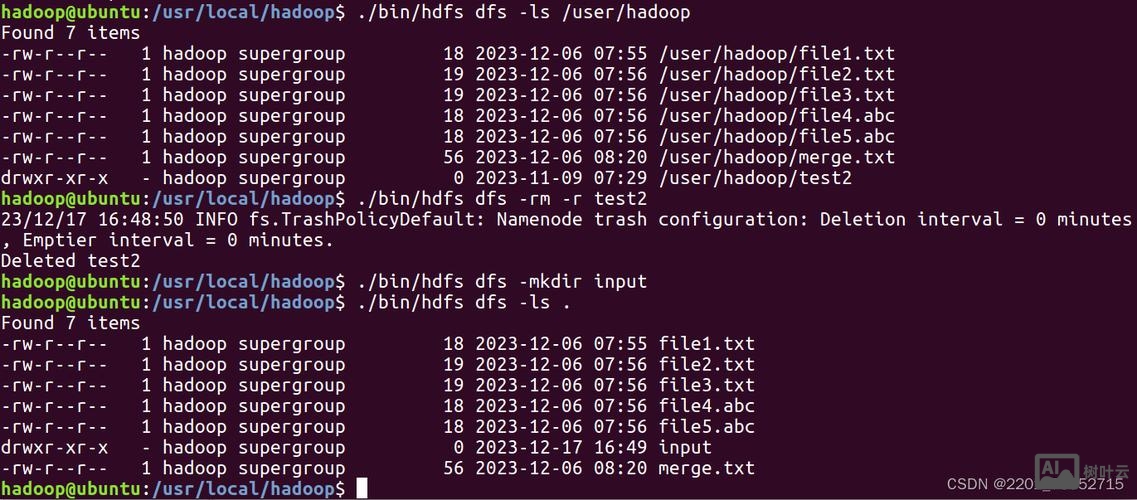 hadoop2.7.3 hdfs命令