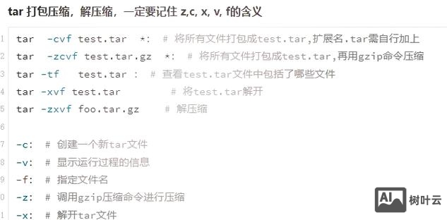 tar文件的解压命令