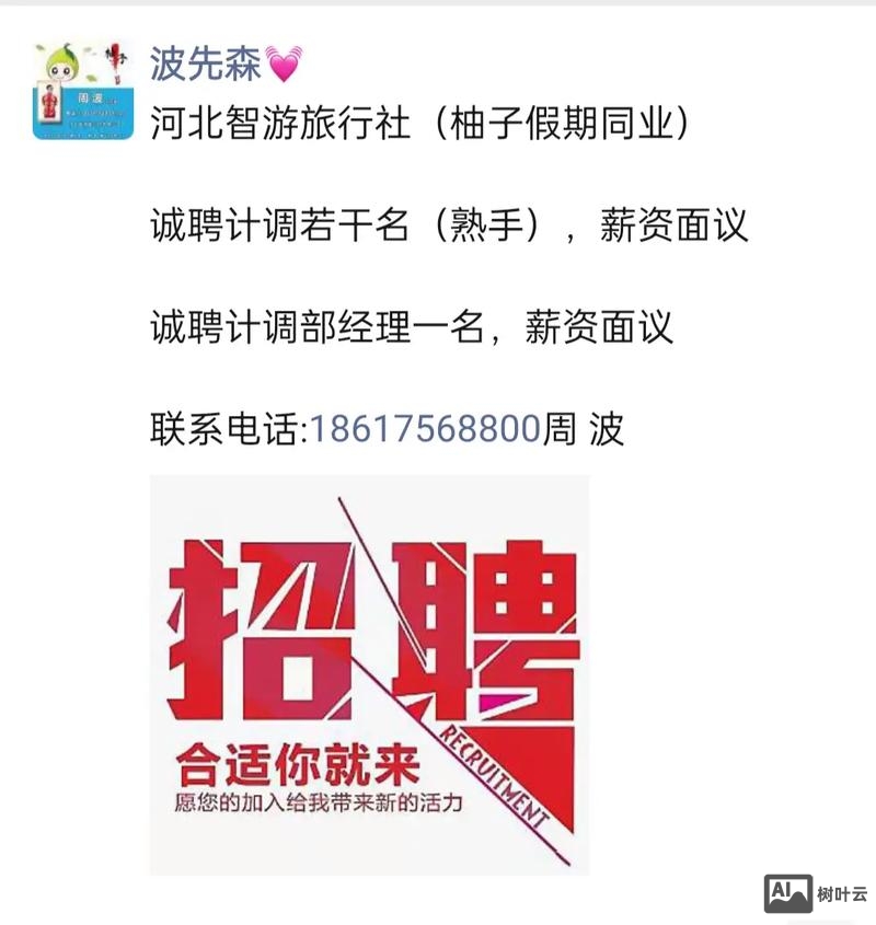 旅游招聘帖子