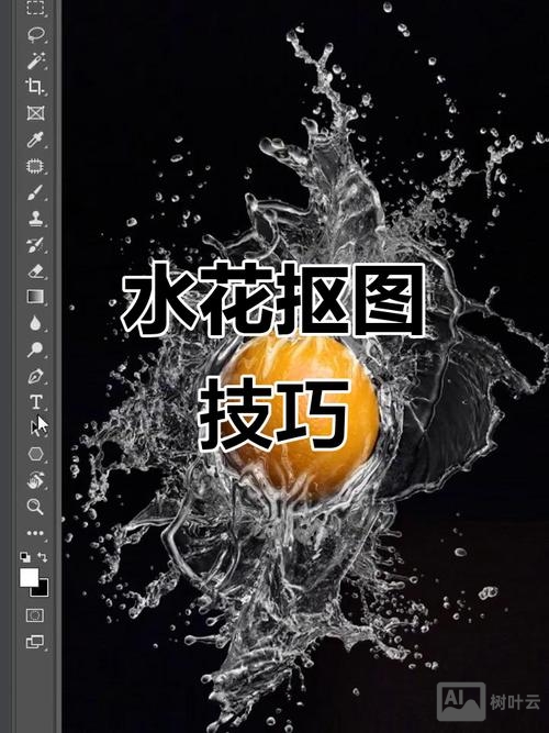 如何在ps中抠出水花