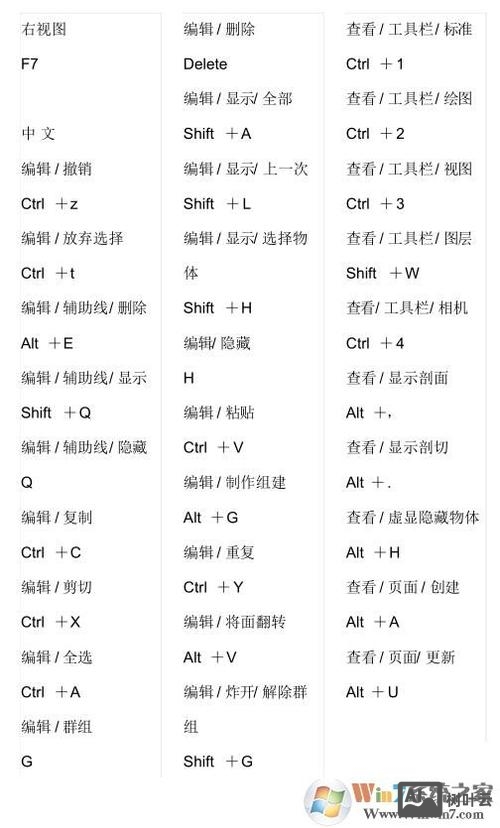 草图大师的命令大全