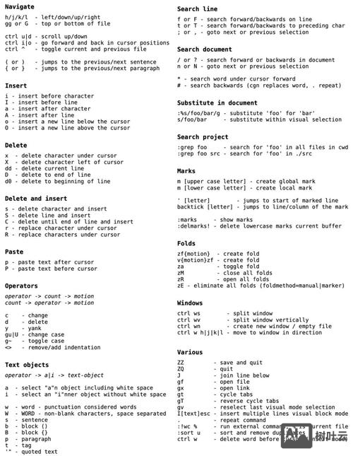 vim 命令 打印版