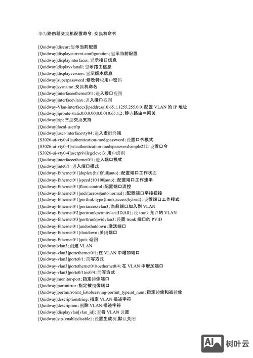 华为stp配置命令