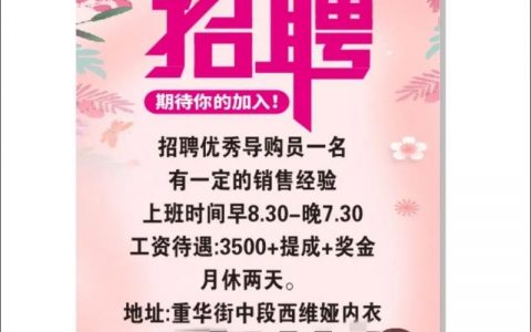 cache导购招聘，要求有哪些？