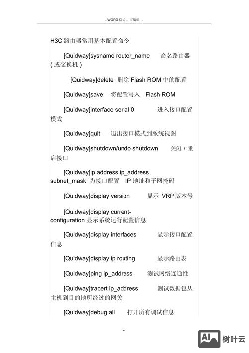 h3c路由器命令手册