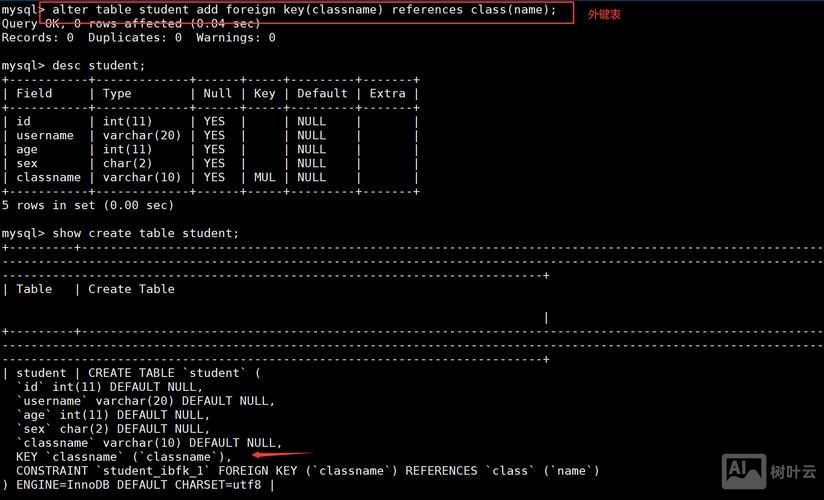 mysql 命令行 选择数据库