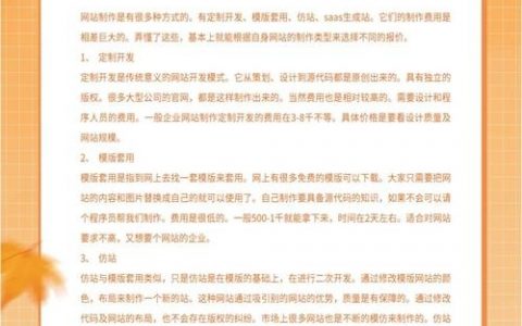 小企业网站建设费用究竟要多少？
