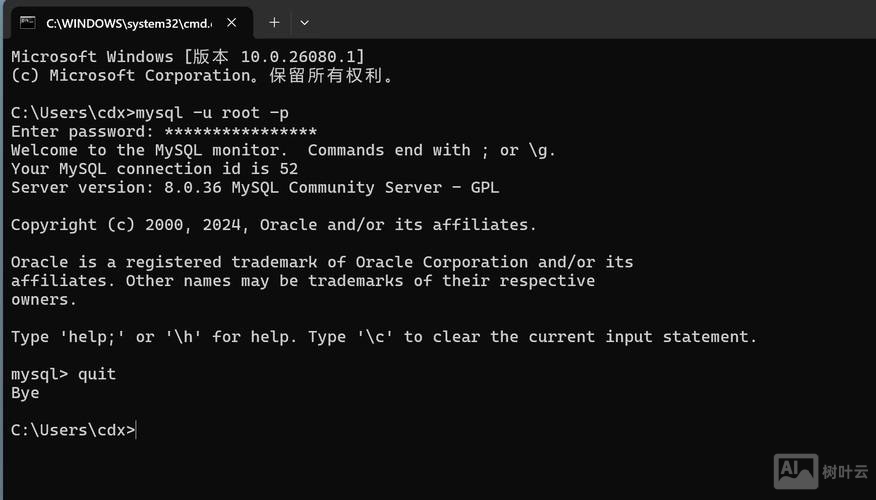 命令提示符进入mysql