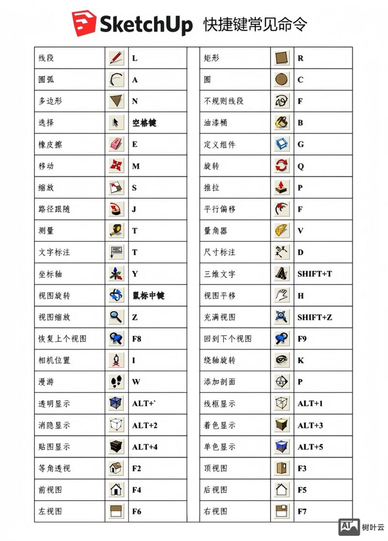 草图大师命令快捷键