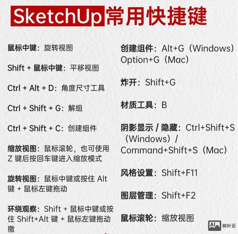 草图大师命令快捷键