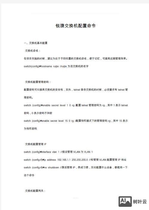锐捷静态路由配置命令