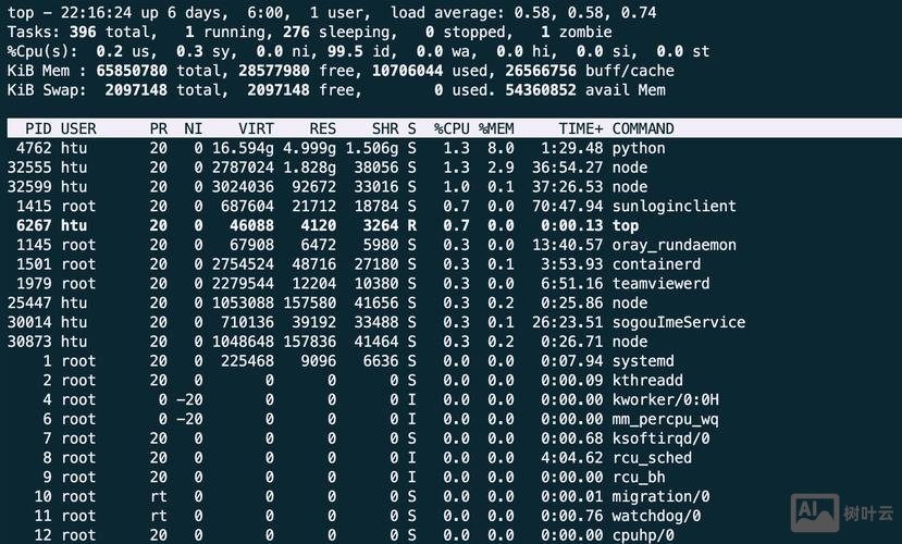 查看服务器内存命令