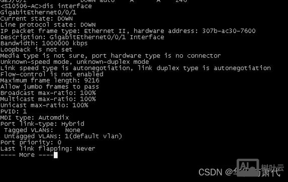交换机端口描述命令