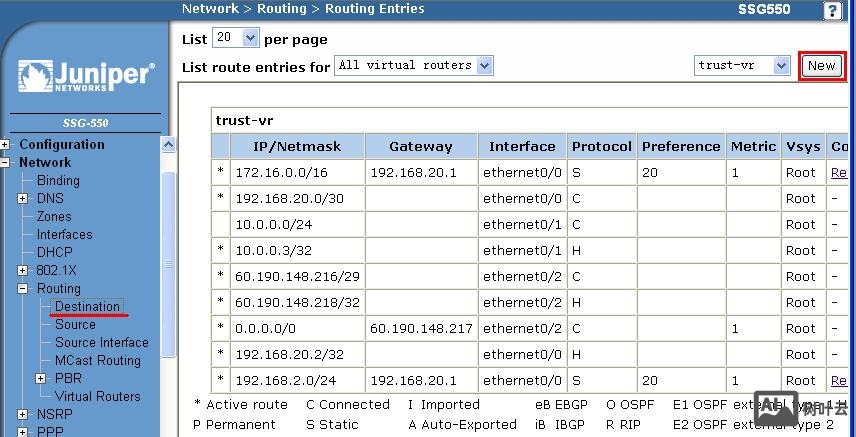 juniper ssg20 命令