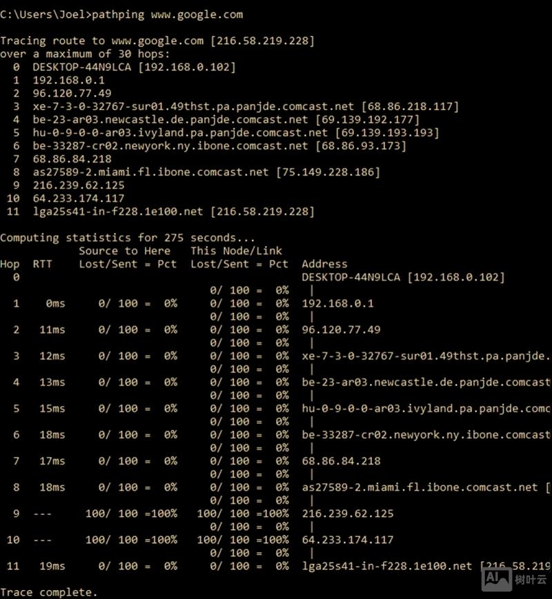 排除网络故障命令