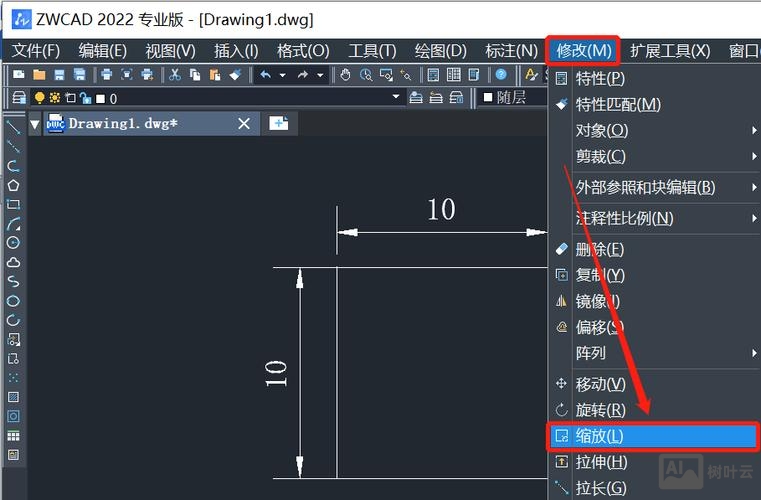 cad不等比缩放命令