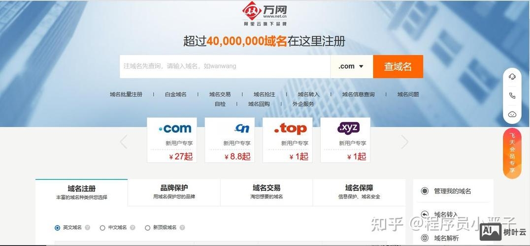 万网购买域名如何查询