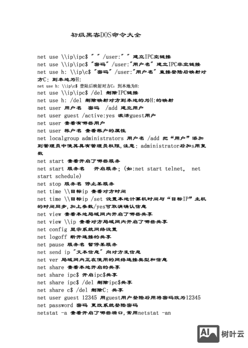 dos内部命令大全