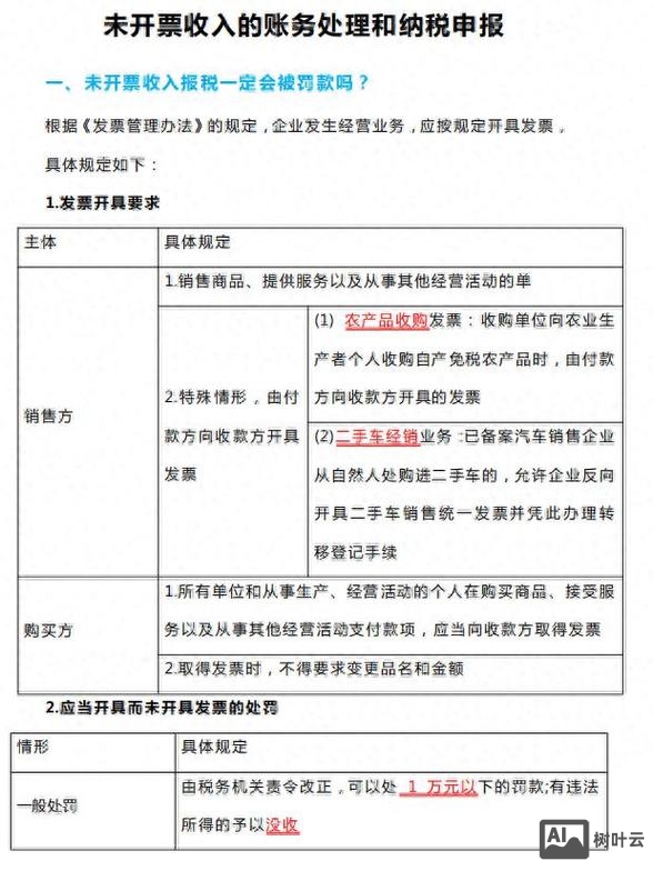 未开票收入税务如何核定